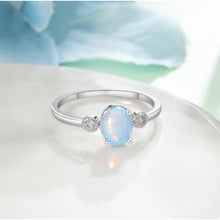 Load image into Gallery viewer, Rings Simple Oval Opal Sterling Silver Ring
