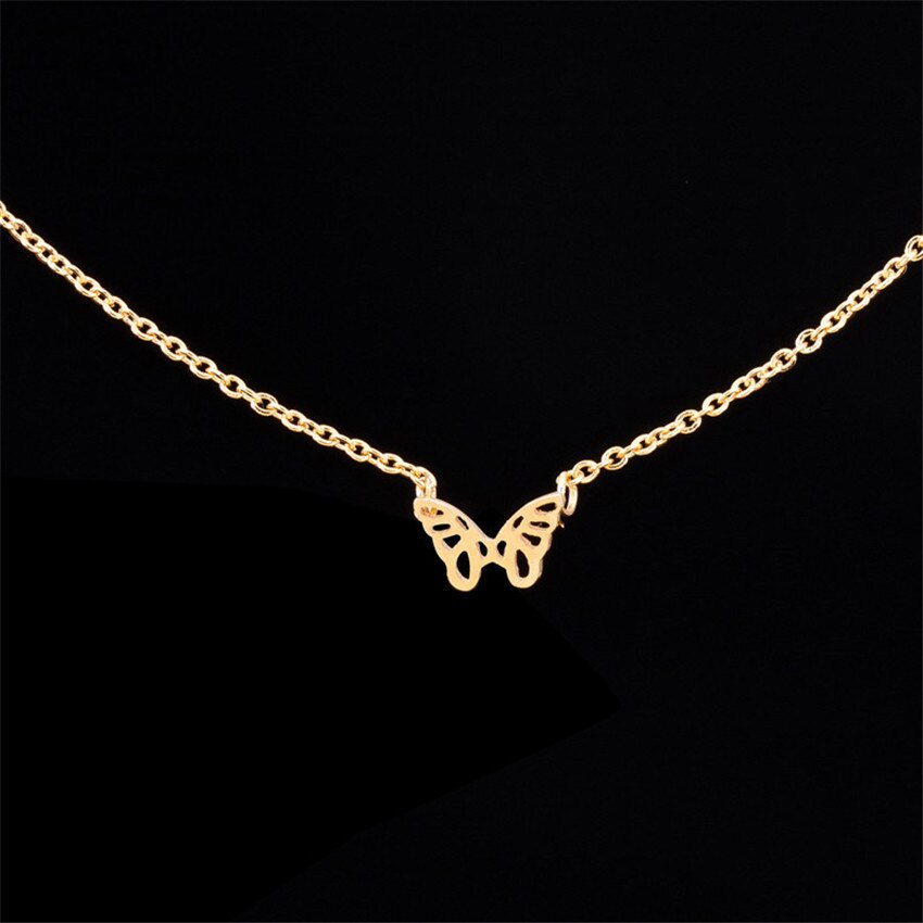 Necklaces Stainless Steel Chain Butterfly Choker Necklace