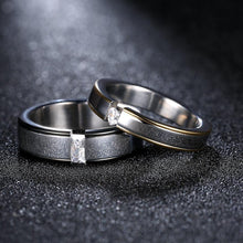 Load image into Gallery viewer, Rings 316L Stainless Steel Mini Swarovski Goldtone Lining Ring
