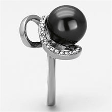 Load image into Gallery viewer, Rings High polished (no plating) Stainless Steel Grey Pearl Ring
