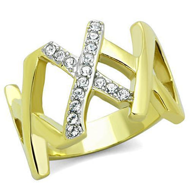 Rings Gold Stainless Steel Synthetic Crystal Ring