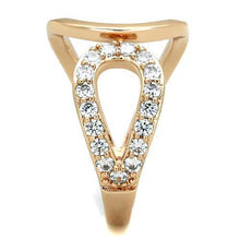 Load image into Gallery viewer, Rings Rose Gold Stainless Steel Swirl CZ Ring
