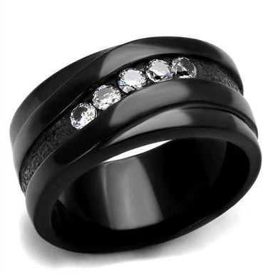 Rings Black Stainless Steel CZ Ring