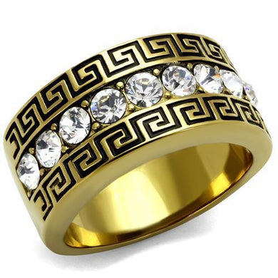 Rings Gold Stainless Steel Crystal Ring