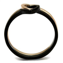 Load image into Gallery viewer, Rings Gold and Black Intertwined Hearts Stainless Steel Ring
