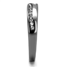 Load image into Gallery viewer, Rings Light Black Stainless Steel Ring with CZ Crystals
