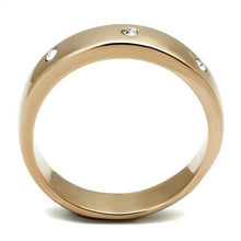 Load image into Gallery viewer, Rings Rose Gold Stainless Steel Studded Synthetic Crystal Ring
