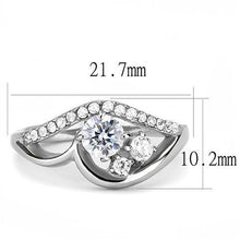 Load image into Gallery viewer, Rings Curved Stainless Steel CZ Ring
