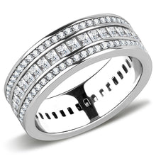 Load image into Gallery viewer, Rings Stainless Steel Cubic Zirconia Tri-Row Ring

