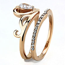 Load image into Gallery viewer, Rings Rose Gold Stainless Steel Princess CZ Ring
