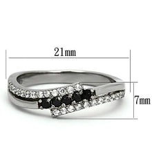 Load image into Gallery viewer, Rings Stainless Steel Black CZ Curve Ring
