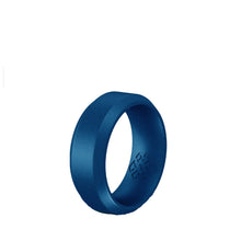 Load image into Gallery viewer, Rings Midnight Blue Bevel Edge Silicone Ring For Men
