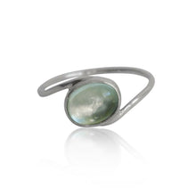 Load image into Gallery viewer, Rings Aquamarine Oval Twist Sterling Silver Ring
