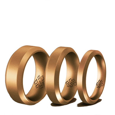 Rings Antique Gold Bevel Edge Silicone Unisex Ring
