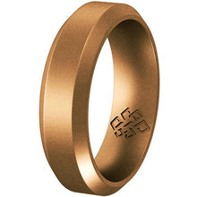 Load image into Gallery viewer, Rings Antique Gold Bevel Edge Silicone Unisex Ring
