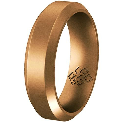 Rings Antique Gold Bevel Edge Silicone Unisex Ring