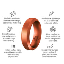 Load image into Gallery viewer, Rings Copper Bevel Edge Silicone Ring for Men
