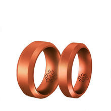 Load image into Gallery viewer, Rings Copper Bevel Edge Silicone Ring for Men
