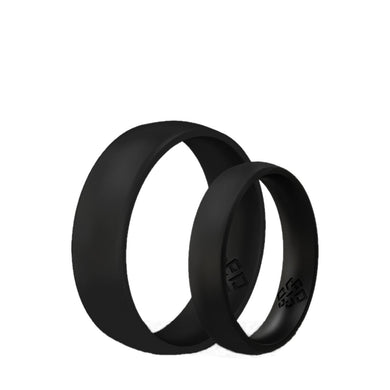 Rings Unisex Smooth Black Silicone Ring