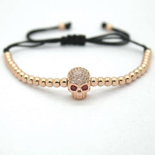 Load image into Gallery viewer, Bracelets 18K Gold Plated Beads Skull Unisex Bracelet
