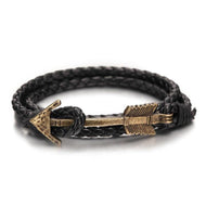 Bracelets Arrow Charm Wraparound Braided Leather Bracelet