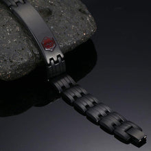 Load image into Gallery viewer, Bracelets Black Matte Stainless Steel Medical Alert Bracelet
