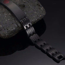 Load image into Gallery viewer, Bracelets Black Matte Stainless Steel Medical Alert Bracelet
