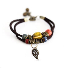 Load image into Gallery viewer, Bracelets Bohemian Style Leaf Hippie Beads Ceramic Bracelet
