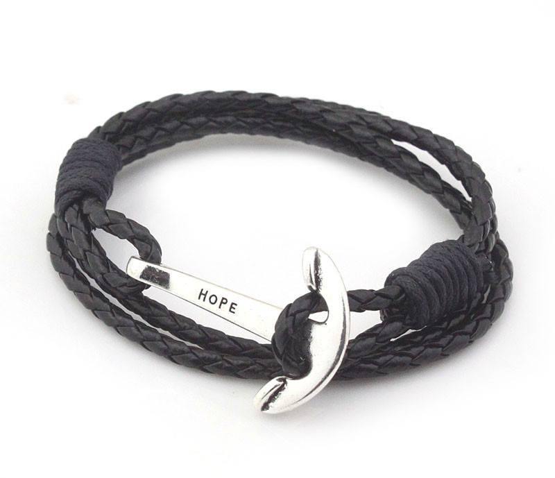 Bracelets Hope Anchor Leather Wraparound Bracelet