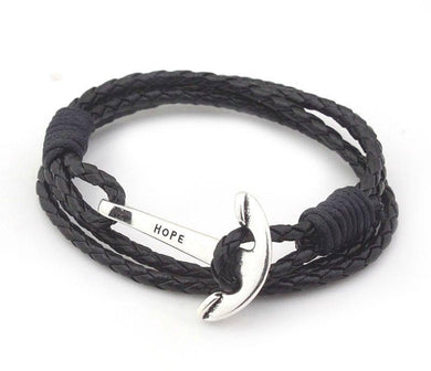 Bracelets Hope Anchor Leather Wraparound Bracelet