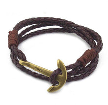 Load image into Gallery viewer, Bracelets Hope Anchor Leather Wraparound Bracelet
