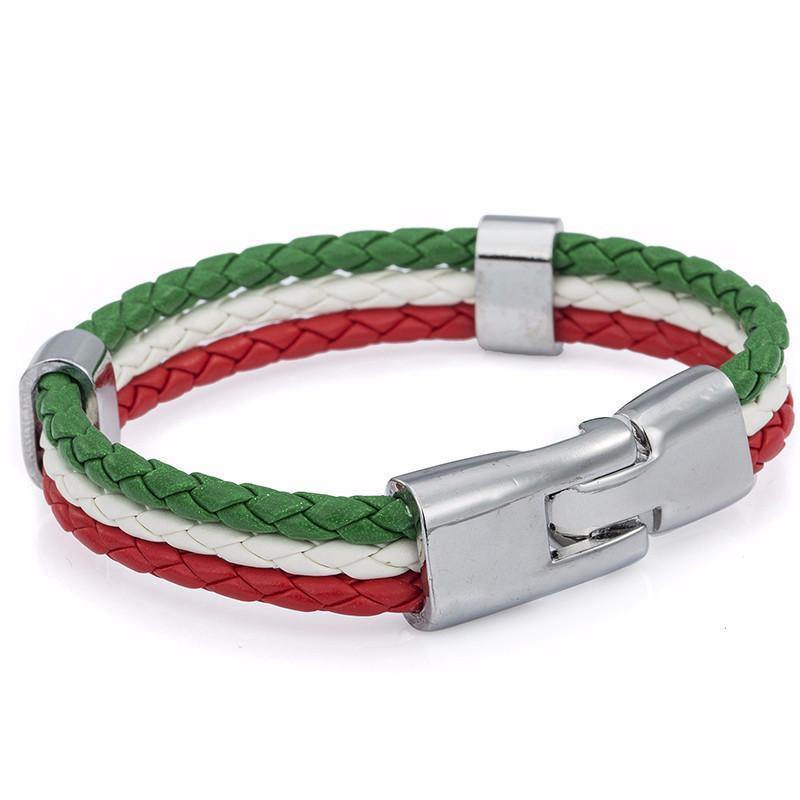 Bracelets Italian Flag Leather Unisex Bracelet