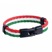 Load image into Gallery viewer, Bracelets Italian Flag Leather Unisex Bracelet
