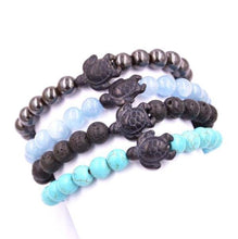 Load image into Gallery viewer, Bracelets Sea Turtle Lava Stone Bracelets
