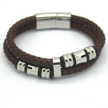 Load image into Gallery viewer, Bracelets Stainless Steel Genuine Leather Men&#39;s Bracelet
