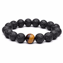 Load image into Gallery viewer, Bracelets Tiger Eye Natural Lava Stone Beads Bracelets
