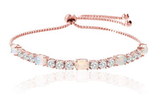 Load image into Gallery viewer, Bracelets Rose Gold Opal Tennis Bracelet with Swarovski
