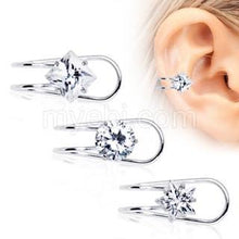 Load image into Gallery viewer, Earrings Stainless Steel Clip-On Cartilage CZ Earring
