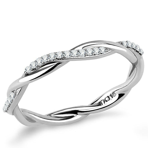 Rings Intertwined Stainless Steel CZ Ring