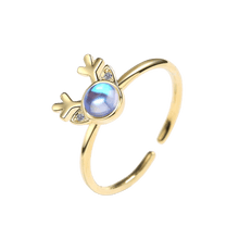 Load image into Gallery viewer, Rings Sterling Silver Crystal Zircon Antler Ring
