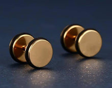 Load image into Gallery viewer, Earrings Black Rim Stainless Steel Stud Earrings

