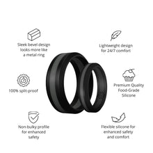 Load image into Gallery viewer, Rings Dark Grey Stripe Silicone Unisex Ring
