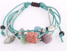 Load image into Gallery viewer, Bracelets Lava Stone Essential Oil Bracelet - Teal Lava Charms
