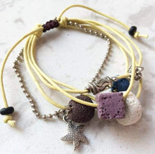 Load image into Gallery viewer, Bracelets Lava Stone Essential Oil Bracelet - Yellow Lava Charms

