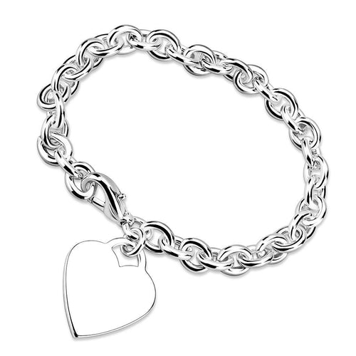 Bracelets Silver Heart Charm Bracelet