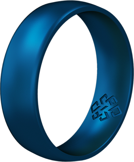 Rings Metallic Blue Silicone Unisex Ring