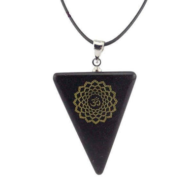 Necklaces Natural Obsidian Chakra Triangle Pendant Necklace [7 Options]