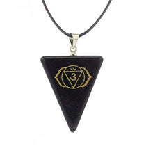 Load image into Gallery viewer, Necklaces Natural Obsidian Chakra Triangle Pendant Necklace [7 Options]
