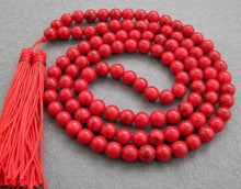 Load image into Gallery viewer, Necklaces Red Turquoise Mala Beads with Tassels
