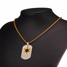 Load image into Gallery viewer, Necklaces Star of David Dog Tag Pendant Necklaces Gold/Black
